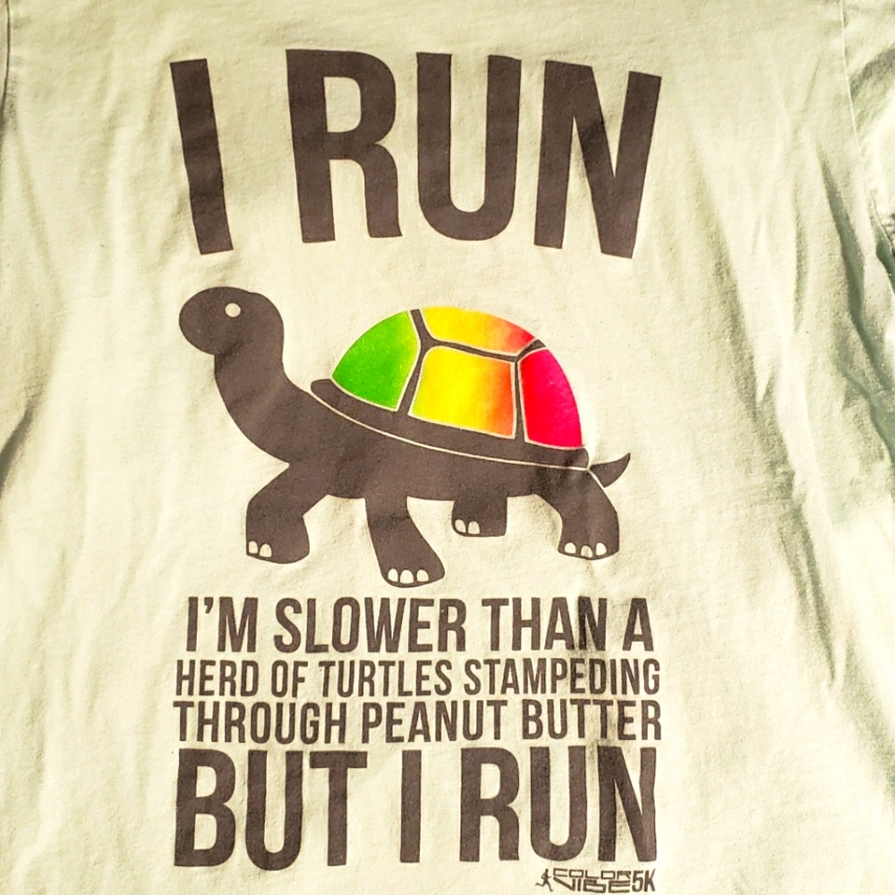 Teal Color Vibe 5k "I run" shirt